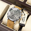 RELOGIO MASCULINO LUXO MARCA POEDAGAR COM ILUMINAÇÃO, PULSEIRA DE COURO