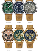 RELOGIO MASCULINO LUXO MARCA POEDAGAR COM ILUMINAÇÃO, PULSEIRA DE COURO