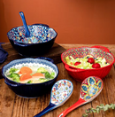 TIGELA DE SOPA DE CERÂMICA ESTILO BOÊMIO COM ALÇA