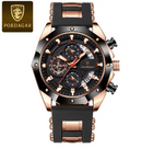 RELOGIO MASCULINO LUXO MARCA POEDAGAR COM ILUMINAÇÃO PULSEIRA DE SILICONE