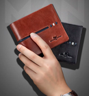 BULLCAPTAIN-CARTEIRA DE COURO GENUÍNO PARA HOMENS