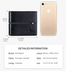 BULLCAPTAIN-CARTEIRA DE COURO GENUÍNO PARA HOMENS