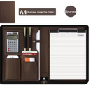 PASTA EXECUTIVA COM BLOCO DE ANOTAÇÕES E CALCULADORA LUXO