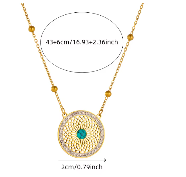 CONJUNTO COLAR E BRINCOS DOURADO E AZUL