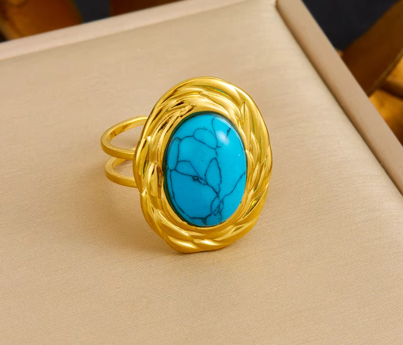 CONJUNTO  DOURADO COM PEDRA - IDEAL PARA PRESENTEAR