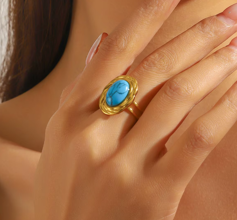 CONJUNTO  DOURADO COM PEDRA - IDEAL PARA PRESENTEAR