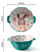 TIGELAS COELHOS PINTADO A MÃO, EM CERÂMICA, PARA SUA MESA DE PÁSCOA