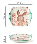 TIGELAS COELHOS PINTADO A MÃO, EM CERÂMICA, PARA SUA MESA DE PÁSCOA